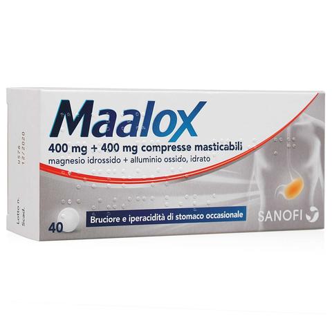 MAALOX 40 COMPRESSE MASTICABILI 400MG+400MG - Magnumfarma.it