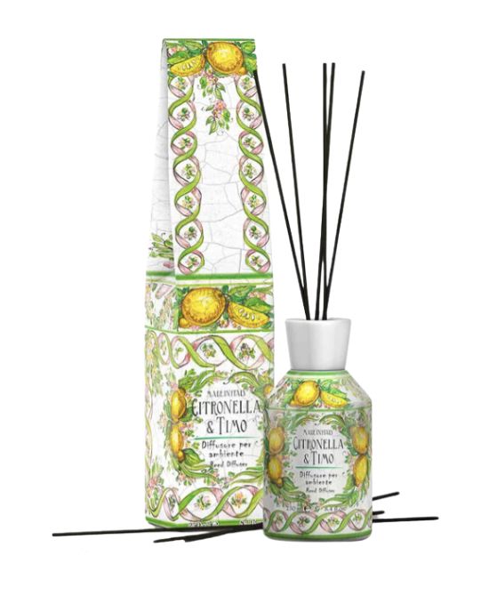 MAIOLICHE DIFFUSORE AMBIENTE CITRONELLA & TIMO CON BACCHETTE 250 ML - Magnumfarma.it