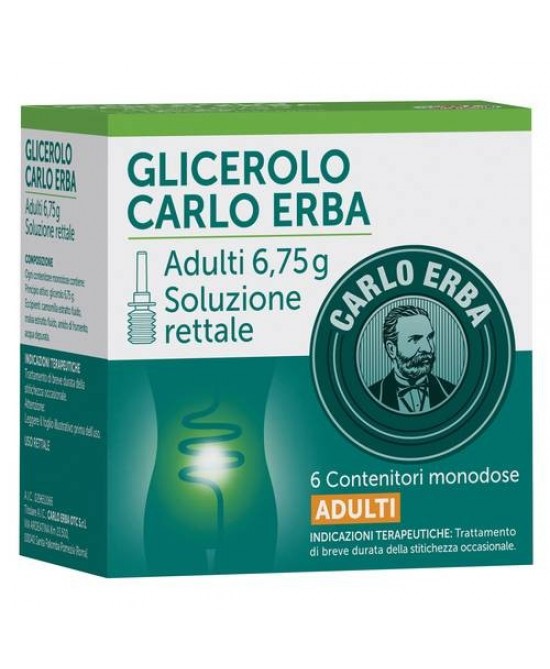 Glicerolo Adulti 6,75g Soluzione Rettale 6 Contenitori Monodose Carlo Erba  - Magnumfarma.it