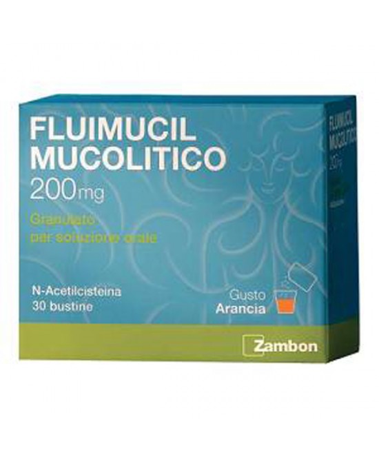 FLUIMUCIL MUCOLITICO GRANULATO PER SOLUZIONE ORALE 30 BUSTINE 200 MG N-ACETILCISTEINA - Magnumfarma.it
