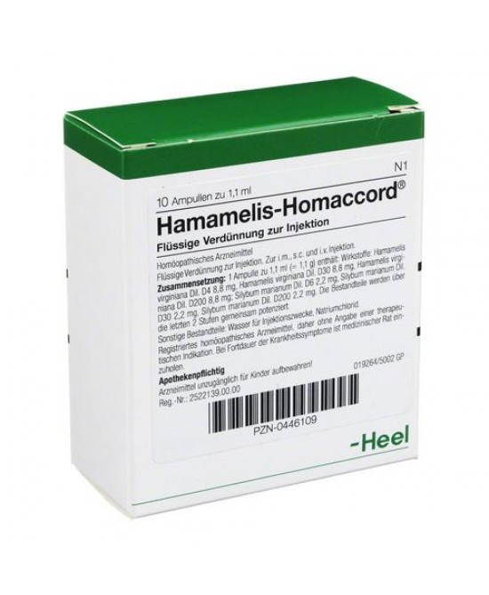HEEL HAMAMELIS HOMACCORD 10 FIALE DA 1,1 ML L'UNA - Magnumfarma.it