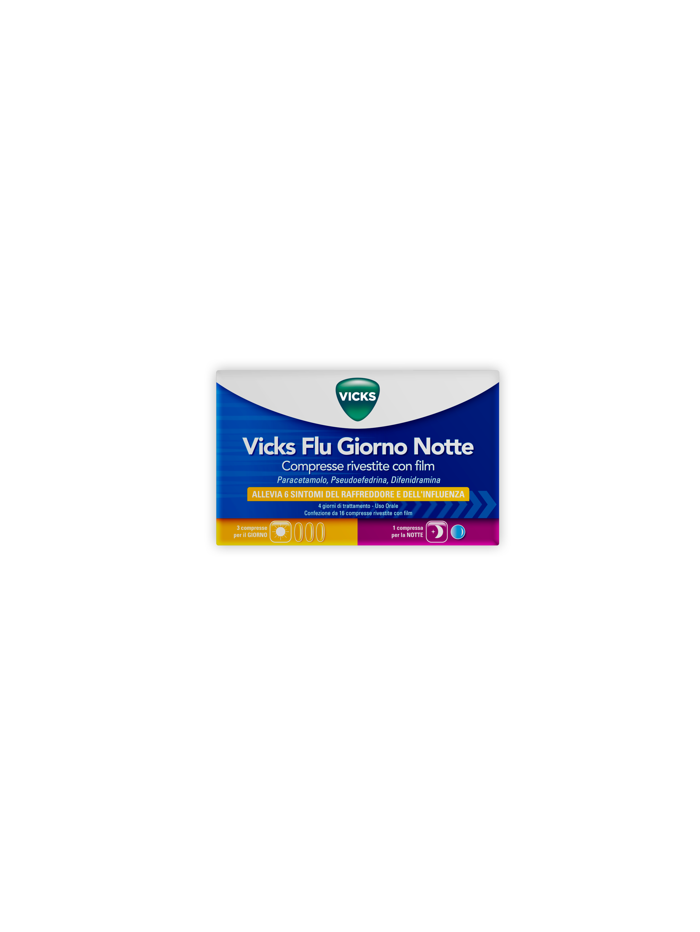 VICKS FLU GIORNO NOTTE*12+4CPR - Magnumfarma.it