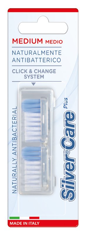 SILVERCARE SPAZZOLINO MEDIO RICAMBI 2 PEZZI - Magnumfarma.it