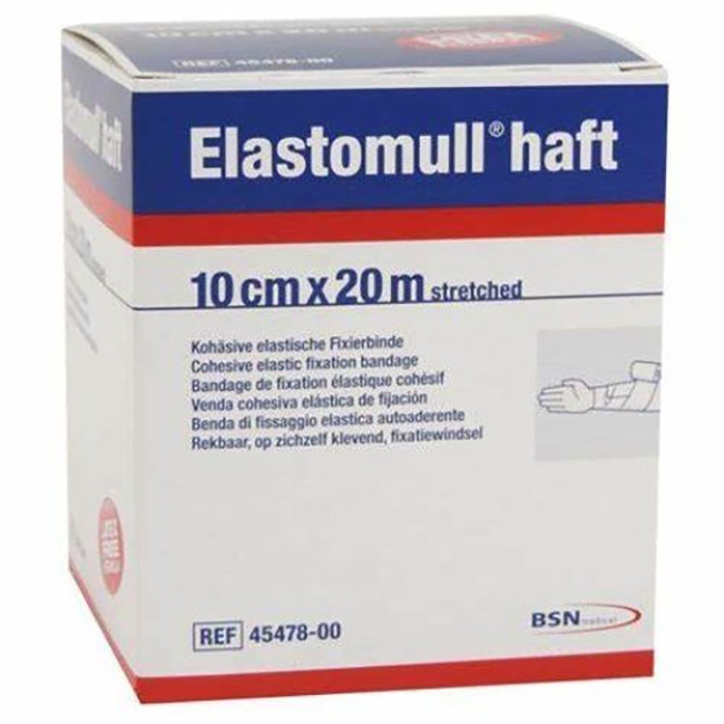 BENDA ELASTICA AUTOADESIVA PER FISSAGGIO MEDICAZIONI ELASTOMULL HAFT LF ALTEZZA 10 CM LUNGHEZZA 20 M - Magnumfarma.it
