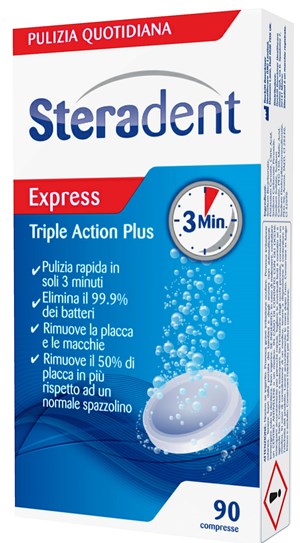 STERADENT TRIPLE ACTION PLUS 90 COMPRESSE PULENTI - Magnumfarma.it