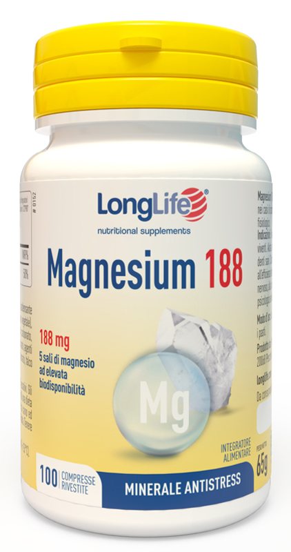LONGLIFE MAGNESIUM 188 100 COMPRESSE RIVESTITE DA 6,5 G - Magnumfarma.it