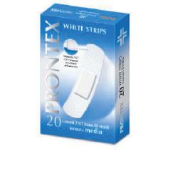CEROTTO PRONTEX WHITE STRIPS IN TESSUTO NON TESSUTO BIANCO STERILE SCATOLA 20 CEROTTI MEDI - Magnumfarma.it