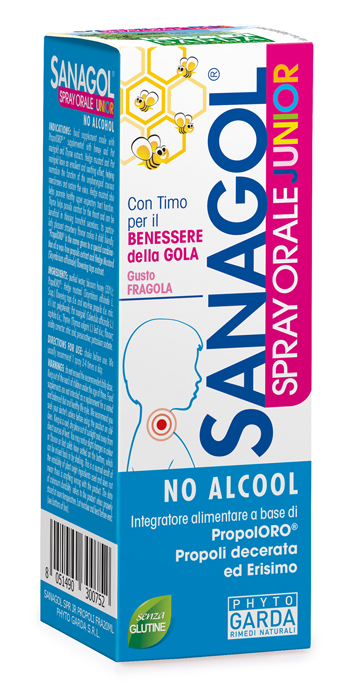 SANAGOL SPRAY JUNIOR PROPOLI FRAGOLA 20 ML - Magnumfarma.it