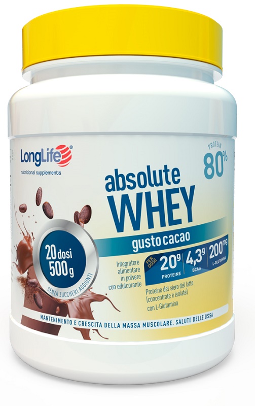LONGLIFE ABSOLUTE WHEY CACAO 500 G - Magnumfarma.it