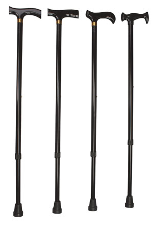 BASTONE BRIO PIEGHEVOLE IN ALLUMINIO ANODIZZATO CON PUNTALI ANTISCIVOLO REGOLABILE IN ALTEZZA DA 77,5 A 87,5CM NERO IMPUGNATURA IN LEGNO - Magnumfarma.it