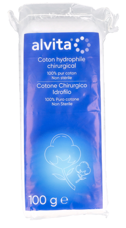 COTONE CHIRURGICO IDROFILO ALVITA 100% PURO COTONE 100 G - Magnumfarma.it