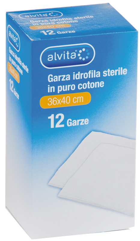 GARZA IDROFILA IN PURO COTONE ALVITA 36X40CM 12 PEZZI - Magnumfarma.it