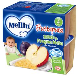 MELLIN FRUTTA PURA PRUGNA MELA 100 G 4 PEZZI - Magnumfarma.it