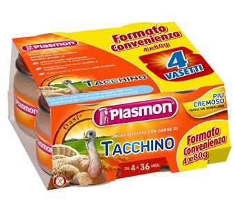 PLASMON OMOGENEIZZATO TACCHINO 4 X 80 G CON GIFT - Magnumfarma.it