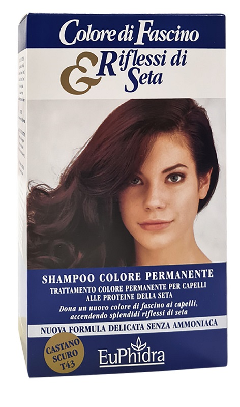 EUPHIDRA COLORE DI FASCINO & RIFLESSI DI SETA SHAMPOO COLOR PERMANENTE 43 CASTANO SCURO 120 ML - Magnumfarma.it