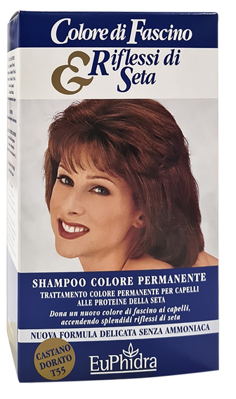 EUPHIDRA COLORE DI FASCINO & RIFLESSI DI SETA SHAMPOO COLORE PERMANENTE 55 CASTANO DORATO 120 ML - Magnumfarma.it