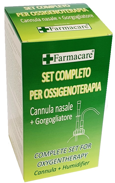 SET PER OSSIGENOTERAPIA CON SOSTEGNO A OCCHIALE MUNITO DI TUBO DI COLLEGAMENTO FLESSIBILE ANTIOTTURAMENTO ED UN GORGOGLIATORE PER UMIDUFUCAZIONE - Magnumfarma.it