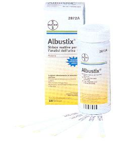 STRISCIA REATTIVA ALBUSTIX PER RICERCA DELLE PROTEINE NELLE URINE 50 PEZZI CODICE ARTICOLO 2872C - Magnumfarma.it