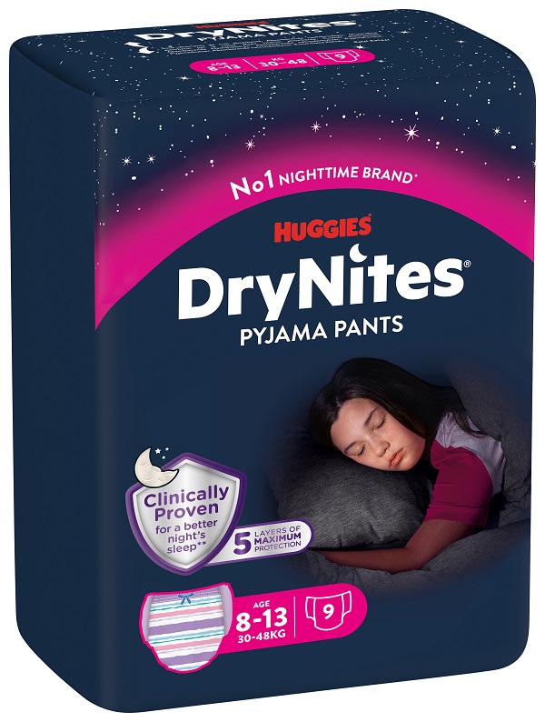 PANNOLINO HUGGIES DRYNITES 8/13 ANNI GIRL L 30/48KG 9 PEZZI - Magnumfarma.it