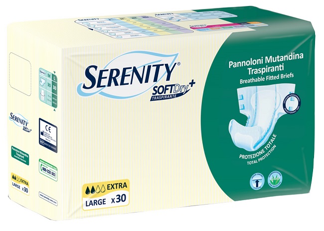 PANNOLONE MUTANDINA PER INCONTINENZA SERENITY SOFTDRY+ EXTRA TAGLIA LARGE 30 PEZZI - Magnumfarma.it