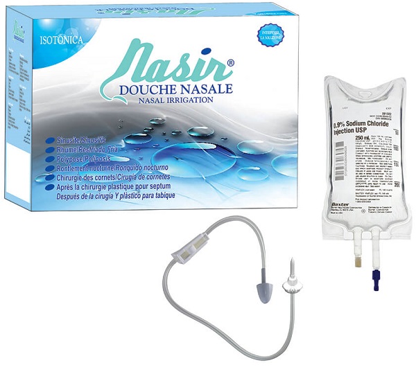 NASIR DOCCIA NASALE CON SOLUZIONE FISIOLOGICA ISOTONICA 6 SACCHE 500 ML + 1 BLISTER - Magnumfarma.it
