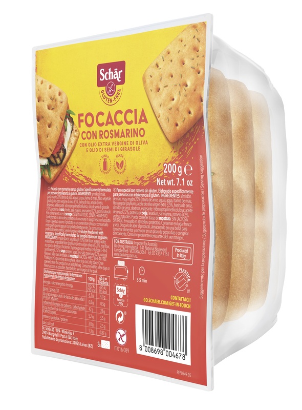 SCHAR FOCACCIA CON ROSMARINO SENZA LATTOSIO 200 G - Magnumfarma.it