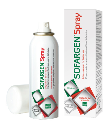 MEDICAZIONE IN POLVERE SPRAY CON CAOLINO E ARGENTO SULFADIAZINA 1% SOFARGEN SPRAY 10 G BOMBOLETTA PRESSURIZZATA 125 ML - Magnumfarma.it