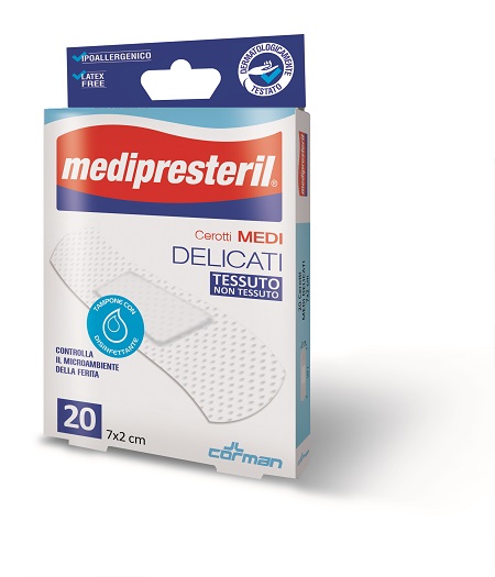 CEROTTO MEDIO MEDIPRESTERIL DELICATO TNT 7X2CM 20 PEZZI - Magnumfarma.it