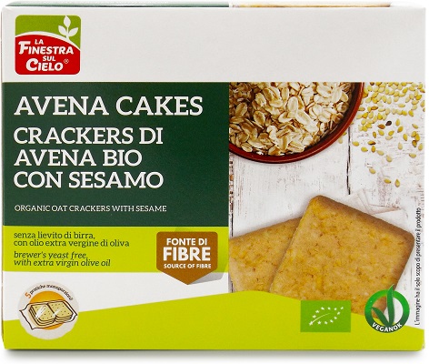 AVENACAKES CRACKERS DI AVENA CON SESAMO BIO VEGAN SENZA LIEVITO DI BIRRA CON OLIO EXTRAVERGINE DI OLIVA 250 G - Magnumfarma.it