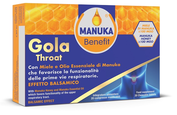 MANUKA BENEFIT GOLA THROAT 20 COMPRESSE MASTICABILI - Magnumfarma.it