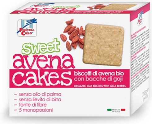 FSC SWEET AVENA CAKES BISCOTTI DI AVENA CON BACCHE DI GOJI BIO SENZA LIEVITO DI BIRRA SENZA LATTE CON OLIO DI GIRASOLE SENZA OLIO DI PALMA 250 G - Magnumfarma.it