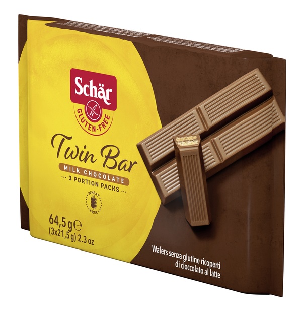 SCHAR TWIN BAR WAFERS RICOPERTI DI CIOCCOLATO AL LATTE 3 PEZZI DA 21,5 G - Magnumfarma.it