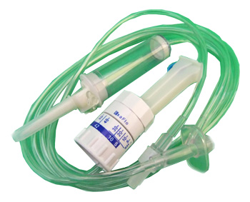 DEFLUSSORE CON REGOLATORE DI FLUSSO A GRAVITA' CON PERFORATORE 5/250ML - Magnumfarma.it