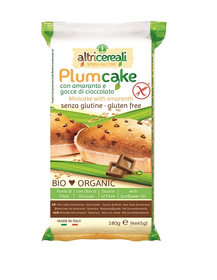 ALTRICEREALI PLUMCAKE DI AMARANTO CON GOCCE DI CIOCCOLATO 4 X 45 G - Magnumfarma.it