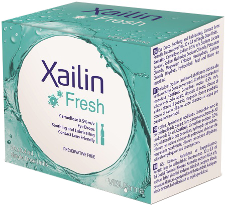 XAILIN FRESH GOCCE OCULARI CARBOSSIMETILCELLULOSA 0,5% 30 FLACONCINI MONODOSE 0,4 ML - Magnumfarma.it