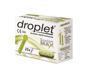 LANCETTE PUNGIDITO DROPLET COMFORT MAX GAUGE 33 25 PEZZI - Magnumfarma.it