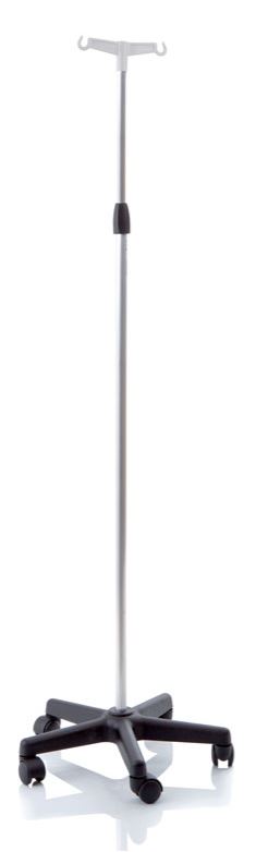ASTA FLEBO IN ALLUMINIO ANODIZZATO BASE IN POLIPROPILENE SU RUOTE 2 GANCI ALTEZZA REGOLABILE 133-230 CM SKEMA - Magnumfarma.it