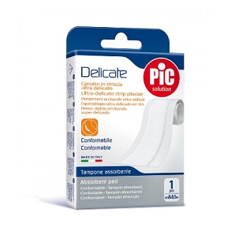 CEROTTO PIC DELICATE STRISCIA BIANCA CON TAMPONE ANTIBATTERICO CM 8X0,5 M - Magnumfarma.it