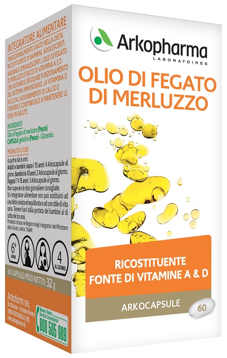 ARKO CAPSULE OLIO FEGATO MERLUZZO 60 CAPSULE - Magnumfarma.it