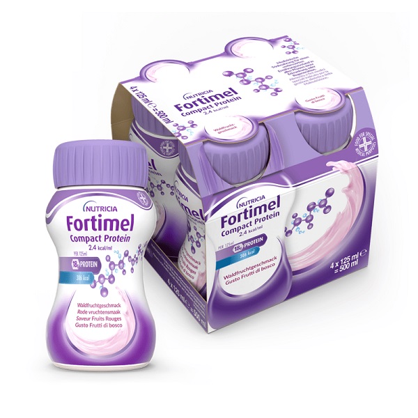 NUTRICIA FORTIMEL COMPACT PROTEIN GUSTO FRUTTI DI BOSCO 4 BOTTIGLIE DA 125 ML - Magnumfarma.it