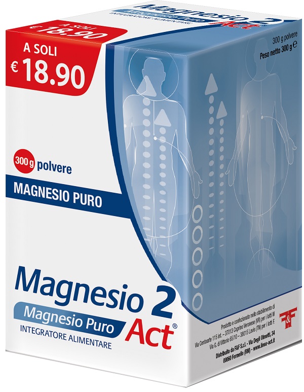 MAGNESIO 2 MAGNESIO PURO ACT POLVERE 300 G - Magnumfarma.it