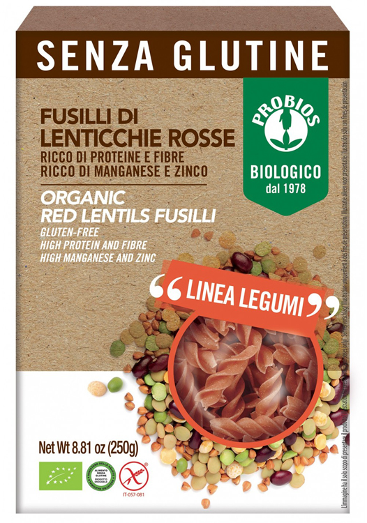 SPECIALITA' 100% LEGUMI FUSILLI LENTICCHIE ROSSE 250 G - Magnumfarma.it