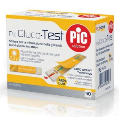 STRISCE MISURAZIONE GLICEMIA PIC GLUCOTEST 50 PEZZI - Magnumfarma.it