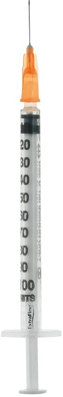 SIRINGA PER INSULINA EXTRAFINE 1ML 100 UI AGO REMOVIBILE 25 GAUGE 0,5X16 MM 1 PEZZO - Magnumfarma.it