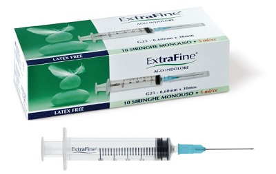 SIRINGA EXTRAFINE 5 ML GAUGE 23 0,60X30MM 10 PEZZI - Magnumfarma.it