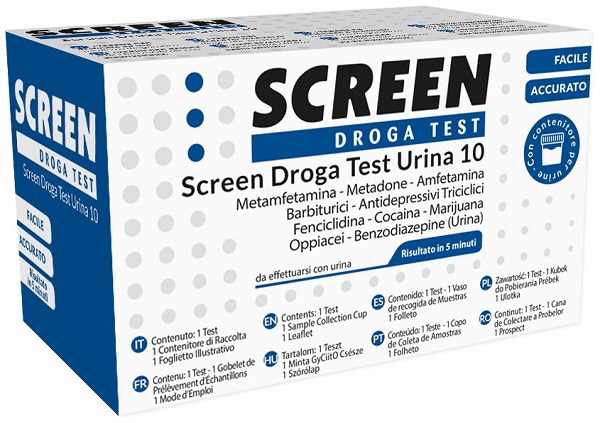 SCREEN DROGA TEST 10 DROGHE TEST ANTIDROGA CON CONTENITORE URINA - Magnumfarma.it