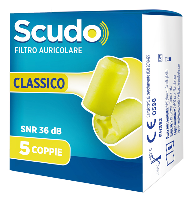 SCUDO FILTRO AURICOLARE CLASSICO SNR 36 DB 7-12MM 5 PAIA - Magnumfarma.it