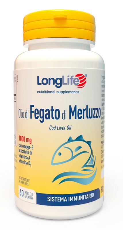 LONGLIFE OLIO FEGATO MERLUZZO 1000 MG 60 PERLE IN GELATINA - Magnumfarma.it