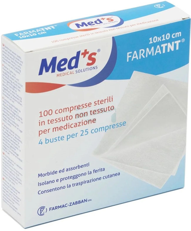GARZA COMPRESSA MEDS TESSUTO NON TESSUTO 10X10CM 100 PEZZI - Magnumfarma.it