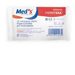 GARZA COMPRESSA IDROFILA MEDS FARMATEXA 12/8 10X10CM 25 PEZZI - Magnumfarma.it